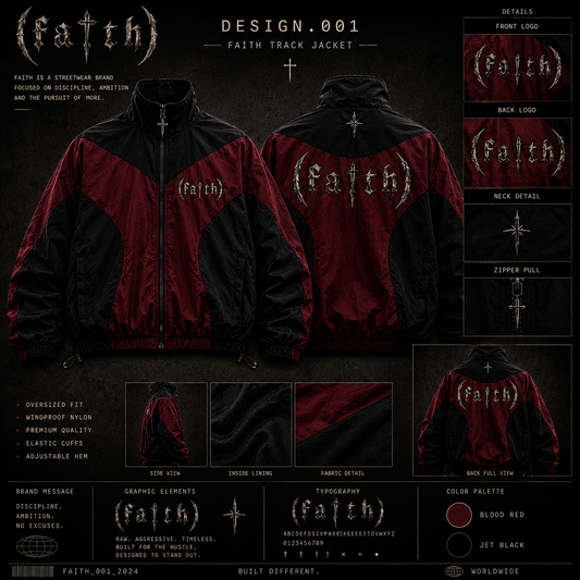 faith light weight jacket red-black