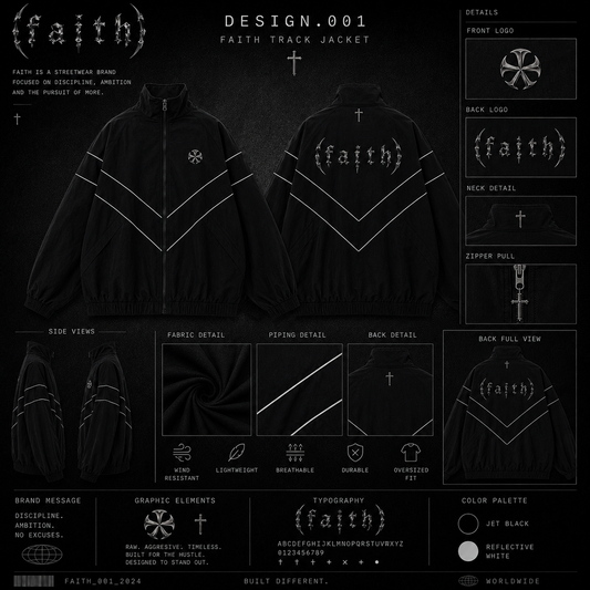 Faith black light weight track jacket